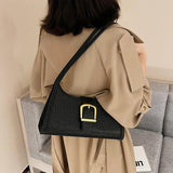 Retro Women Green Armpit Bags Totes Female Soft Leather Axillary Bags