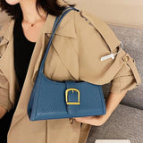 Retro Women Green Armpit Bags Totes Female Soft Leather Axillary Bags