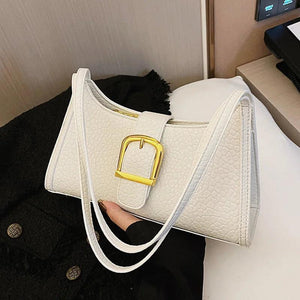 Retro Women Green Armpit Bags Totes Female Soft Leather Axillary Bags