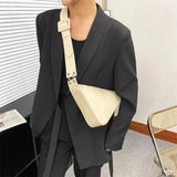 Women Triangular Chest Bags Saddle Shoulder Tote Beige Green Brown