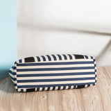 Eco Striped Canvas Shoulder Bag for Women - Big Tote Handbag