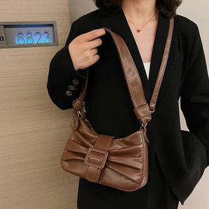 Women Silver Armpit Bags Handbags Style Fold Cloud Underarm Bag