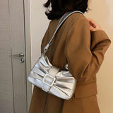 Women Silver Armpit Bags Handbags Style Fold Cloud Underarm Bag
