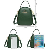 Small Lady Crossbody Bag for Women Handbags 3 Pockets PU Leather Shoulder Bag