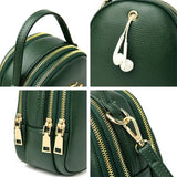 Small Lady Crossbody Bag for Women Handbags 3 Pockets PU Leather Shoulder Bag