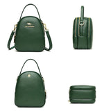 Small Lady Crossbody Bag for Women Handbags 3 Pockets PU Leather Shoulder Bag