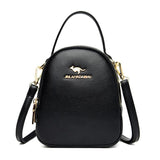 Small Lady Crossbody Bag for Women Handbags 3 Pockets PU Leather Shoulder Bag