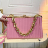 Women Cloud Armpit Bags Green Shoulder Bags Ladies Thick Chain Messenger Bags