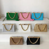 Women Cloud Armpit Bags Green Shoulder Bags Ladies Thick Chain Messenger Bags