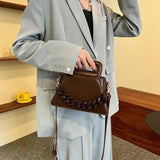 Green Chain Crossbody Bags Short Handle Handbag