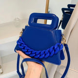 Green Chain Crossbody Bags Short Handle Handbag
