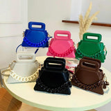 Green Chain Crossbody Bags Short Handle Handbag