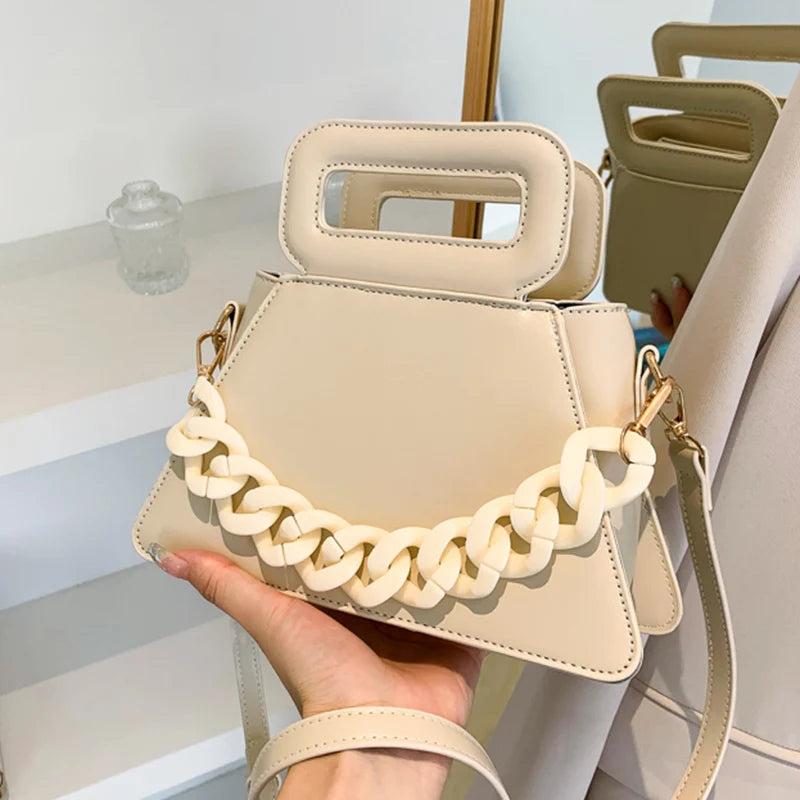 Green Chain Crossbody Bags Short Handle Handbag