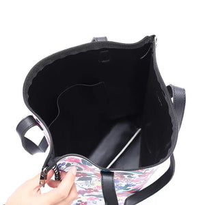 Women PU Leather Handbag Shoulder Bag Vintage Ethnic Style Tote Bag