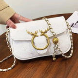 Deer Lock Chain Messenger Bag Ladies Handbags Crossbody Bags