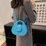 Small Round Totes PU Leather Hasp Crossbody Bags Women Lady Shoulder Bags