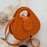 Small Round Totes PU Leather Hasp Crossbody Bags Women Lady Shoulder Bags