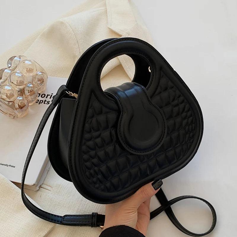 Small Round Totes PU Leather Hasp Crossbody Bags Women Lady Shoulder Bags