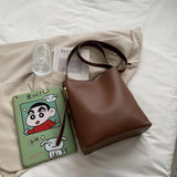 Leather Bucket Shoulder Bags for Women Composite Crossbody Bags