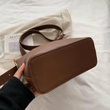 Leather Bucket Shoulder Bags for Women Composite Crossbody Bags