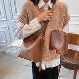 Leather Bucket Shoulder Bags for Women Composite Crossbody Bags