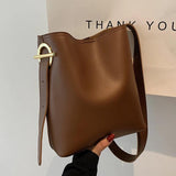 Leather Bucket Shoulder Bags for Women Composite Crossbody Bags