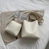 Leather Bucket Shoulder Bags for Women Composite Crossbody Bags