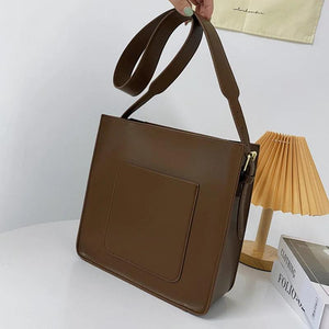 Casual Women PU Leather Bucket Bag Crossbody Shoulder Handbag