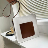 Casual Women PU Leather Bucket Bag Crossbody Shoulder Handbag
