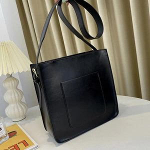 Casual Women PU Leather Bucket Bag Crossbody Shoulder Handbag