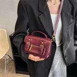 Retro Lady Green Crossbody Bag Top Handle Satchel