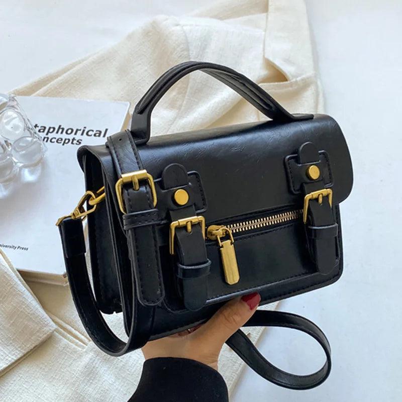 Retro Lady Green Crossbody Bag Top Handle Satchel