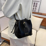 Women Brown Bucket Bags Shoulder Bags Ladies Crossbody Bags