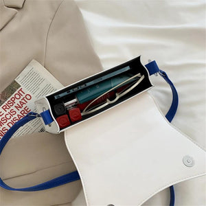 Panelled PU Leather Crossbody Bags for Women Female Side Shoulder Bag Totes