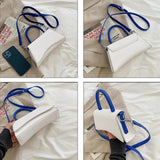 Panelled PU Leather Crossbody Bags for Women Female Side Shoulder Bag Totes