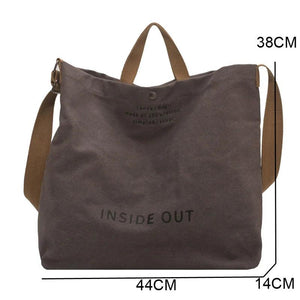 Women Canvas Big Shopping Bag Solid Print Female Cotton Cloth Shoulder Bag