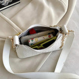 Women Stone Pattern Pu Leather Handbags Crocodile Chain Shoulder Bags