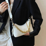 Women Stone Pattern Pu Leather Handbags Crocodile Chain Shoulder Bags