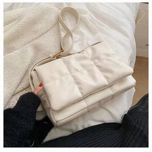 Large Capacity Women's Shoulder Bag Down Texture Messenger Bag
