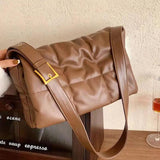 Large Capacity Women's Shoulder Bag Down Texture Messenger Bag