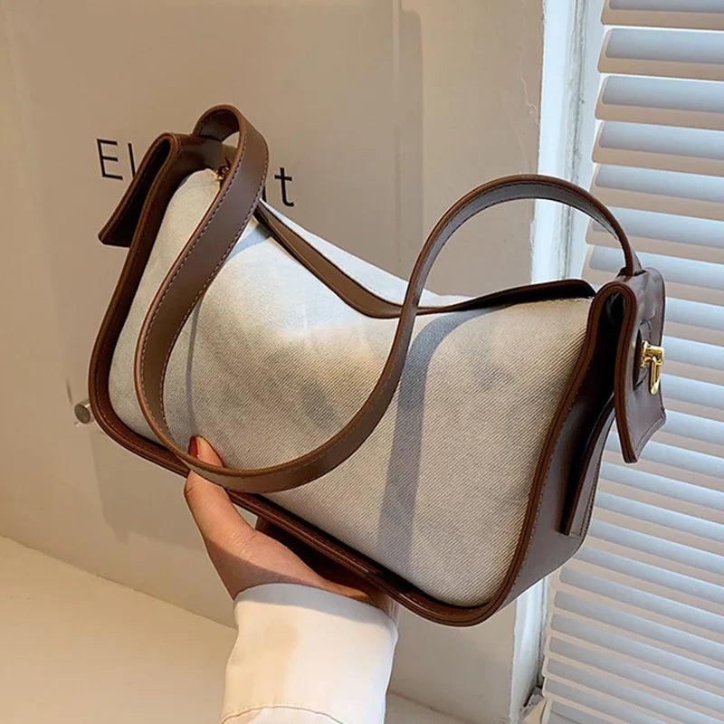 Women Soft PU Leather Hobos Shoulder Bag Brown