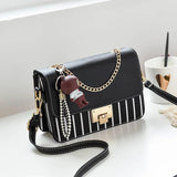 Summer Sweet PU Leather Crossbody Bags for Women with Pendant