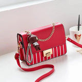 Summer Sweet PU Leather Crossbody Bags for Women with Pendant