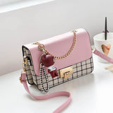 Summer Sweet PU Leather Crossbody Bags for Women with Pendant