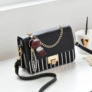 Summer Sweet PU Leather Crossbody Bags for Women with Pendant