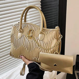 Women Green Silver Fold Shoulder Bags Casual Chain Crossbody Bags