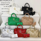 Women Green Silver Fold Shoulder Bags Casual Chain Crossbody Bags