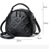 Oval PU Leather Shoulder Bags for Women Casual Solid Female Handbag