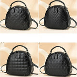 Oval PU Leather Shoulder Bags for Women Casual Solid Female Handbag