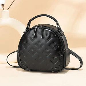 Oval PU Leather Shoulder Bags for Women Casual Solid Female Handbag